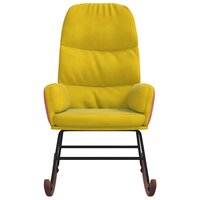 Schommelstoel fluweel geel 3