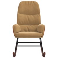 Schommelstoel fluweel bruin 3