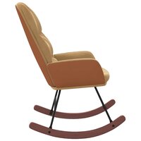 Schommelstoel fluweel bruin 4