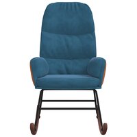 Schommelstoel fluweel blauw 3