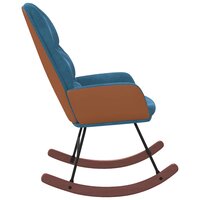 Schommelstoel fluweel blauw 4