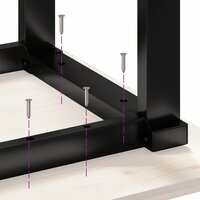 Eettafel O-frame 60x60x75,5 cm massief grenenhout en staal 8