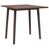 Eettafel bruin massief hout rubber 4