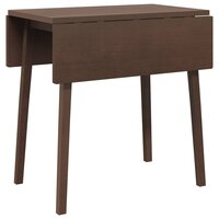 Eettafel bruin massief hout rubber 7