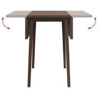 Eettafel bruin massief hout rubber 9