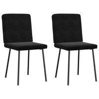 Eetkamerstoelen 2 st fluweel zwart 2