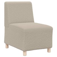 Fauteuil 55 cm gekrulde wolachtige stof lichtgrijs 2