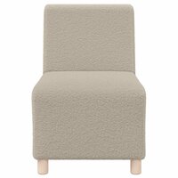 Fauteuil 55 cm gekrulde wolachtige stof lichtgrijs 4