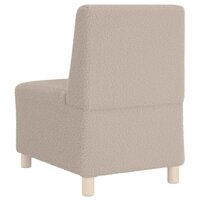 Fauteuil 55 cm gekrulde wolachtige stof lichtgrijs 6