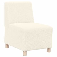 Fauteuil 55 cm gekrulde wolachtige stof cr&egrave;mekleurig 2