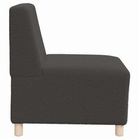 Fauteuil 55 cm gekrulde wolachtige stof donkergrijs 5