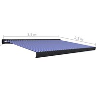 Luifel gemotoriseerd 350x250 cm blauw en wit 7