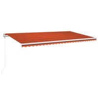 Luifel automatisch met LED windsensor 600x300 cm oranje bruin 2