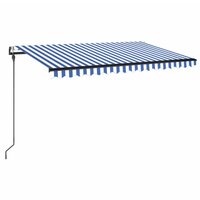 Luifel automatisch met LED en windsensor 400x300cm blauw en wit 2