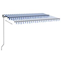 Luifel automatisch met LED en windsensor 400x300cm blauw en wit 3