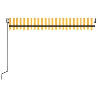 Luifel automatisch met LED en windsensor 450x300 cm geel en wit 4