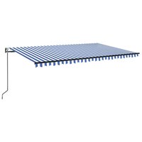 Luifel automatisch met LED en windsensor 500x300 cm blauw wit 2