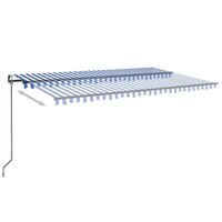 Luifel automatisch met LED en windsensor 500x300 cm blauw wit 3