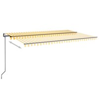 Luifel automatisch met LED en windsensor 500x300 cm geel en wit 3