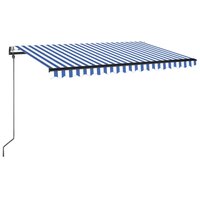 Luifel automatisch met LED en windsensor 400x350 cm blauw wit 2