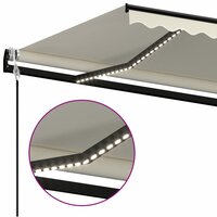 Luifel automatisch met LED en windsensor 400x350 cm cr&egrave;mekleur 5
