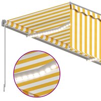 Luifel automatisch rolgordijn LED windsensor 4x3 m geel en wit   5