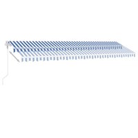 Luifel automatisch met LED en windsensor 600x300 cm blauw wit 4