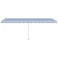 Luifel automatisch met LED en windsensor 600x300 cm blauw wit 5