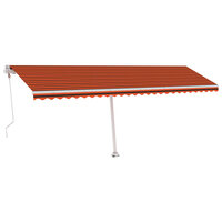 Luifel automatisch met LED windsensor 600x300 cm oranje bruin 2
