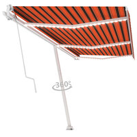 Luifel automatisch met LED windsensor 600x300 cm oranje bruin 3