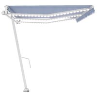 Luifel automatisch met LED en windsensor 600x350 cm blauw wit 5