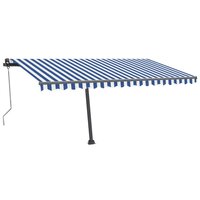 Luifel automatisch met LED en windsensor 400x300cm blauw en wit 3