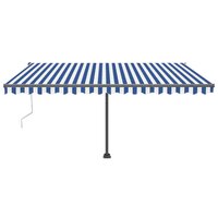 Luifel automatisch met LED en windsensor 400x300cm blauw en wit 4