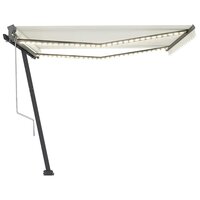 Luifel automatisch met LED en windsensor 400x300 cm cr&egrave;mekleur 2