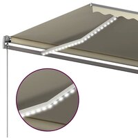 Luifel automatisch met LED en windsensor 400x300 cm cr&egrave;mekleur 6