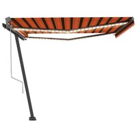 Luifel automatisch met LED windsensor 400x300 cm oranje bruin 4