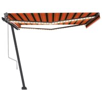 Luifel automatisch met LED windsensor 450x300 cm oranje bruin 4