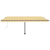 Luifel automatisch met LED en windsensor 500x300 cm geel en wit 3