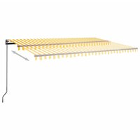 Luifel automatisch met LED en windsensor 500x300 cm geel en wit 5