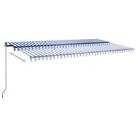 Luifel automatisch met LED en windsensor 600x300 cm blauw wit 5
