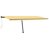 Luifel automatisch met LED en windsensor 600x300 cm geel en wit 2