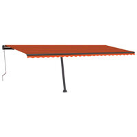Luifel automatisch met LED windsensor 600x300 cm oranje bruin 2