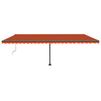 Luifel automatisch met LED windsensor 600x300 cm oranje bruin 3