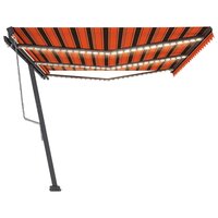 Luifel automatisch met LED windsensor 600x300 cm oranje bruin 4
