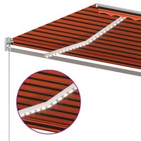 Luifel automatisch met LED windsensor 600x300 cm oranje bruin 6