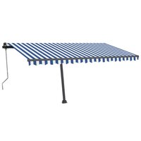 Luifel automatisch met LED en windsensor 400x350 cm blauw wit 3