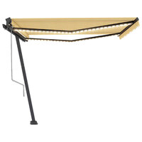 Luifel automatisch met LED en windsensor 400x350 cm geel en wit 4