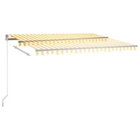 Luifel automatisch met LED en windsensor 400x350 cm geel en wit 5