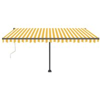 Luifel automatisch met LED en windsensor 450x350 cm geel wit 3