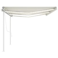 Luifel automatisch met LED en windsensor 6x3 m cr&egrave;mekleurig 5